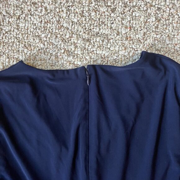 Hobbs London Womens Midi Dress Size 6 Knot Waist Coastal Navy Blue Classic - Picture 5 of 13